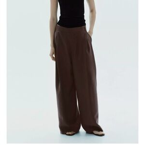 Zara Chocolate Wide-Leg Pants